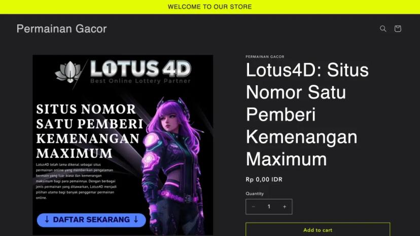 Screenshot of Permainan Gacor LOTUS4D: Situs Nomor Satu Pemberi Kemenangan Maximum