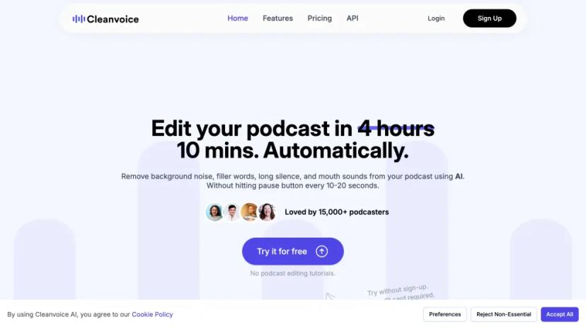 Screenshot of AI-Powered Podcast Editing in Minutes, Not Hours