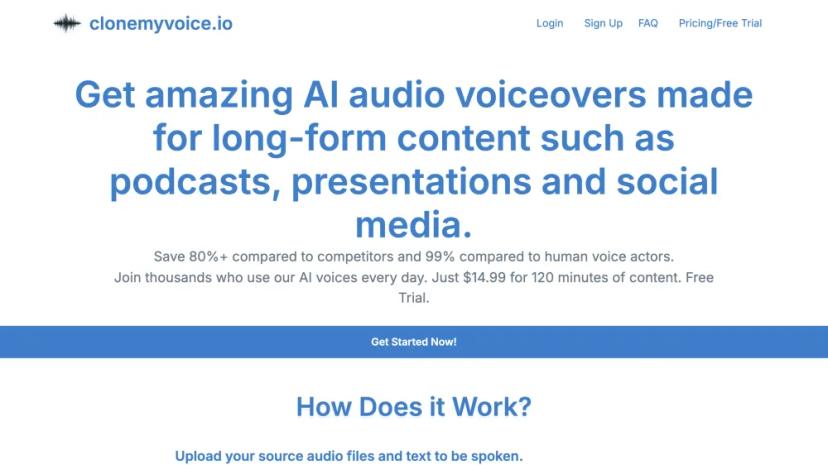 Screenshot of AI-Powered Voiceovers Made Easy