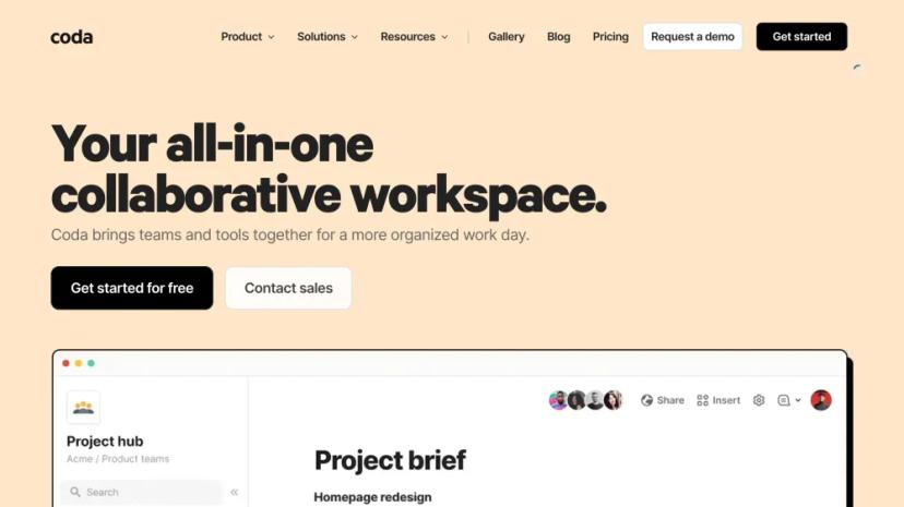 Screenshot of Coda: Your All-in-One Collaborative Workspace with AI-Powered Tools