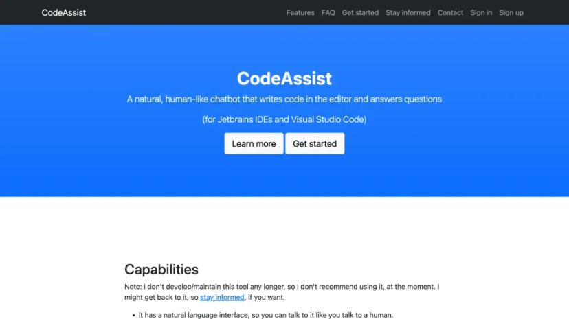 Screenshot of CodeAssist: AI-Powered Code Writing and Assistance Chatbot