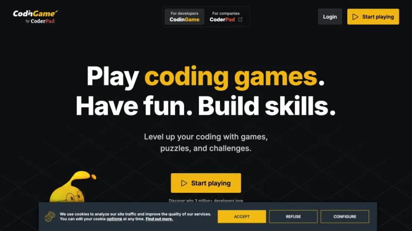 Screenshot of CodinGame: Fun Coding Games & Challenges