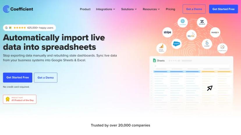 Screenshot of Automatically Import Live Data into Spreadsheets