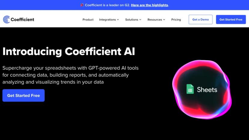 Screenshot of AI Supercharge Your Spreadsheets with Coefficient