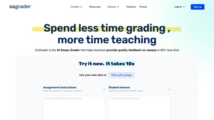 Screenshot of AI Essay Grader for Educators