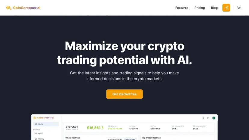 Screenshot of Maximize Your Crypto Trading Potential with AI