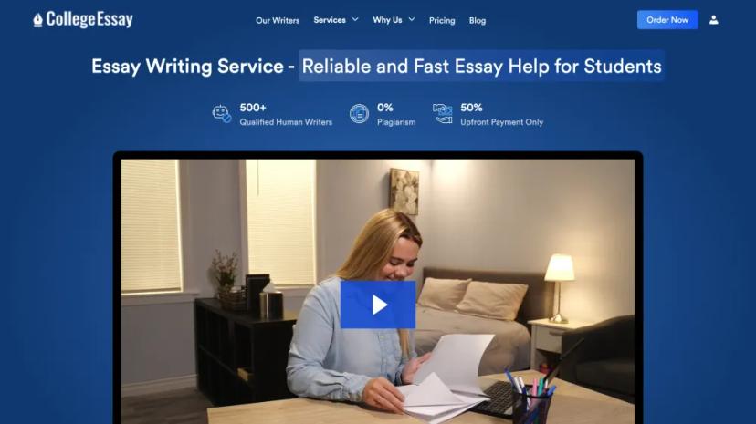 Screenshot of Professional Essay Writing Help by CollegeEssay.org