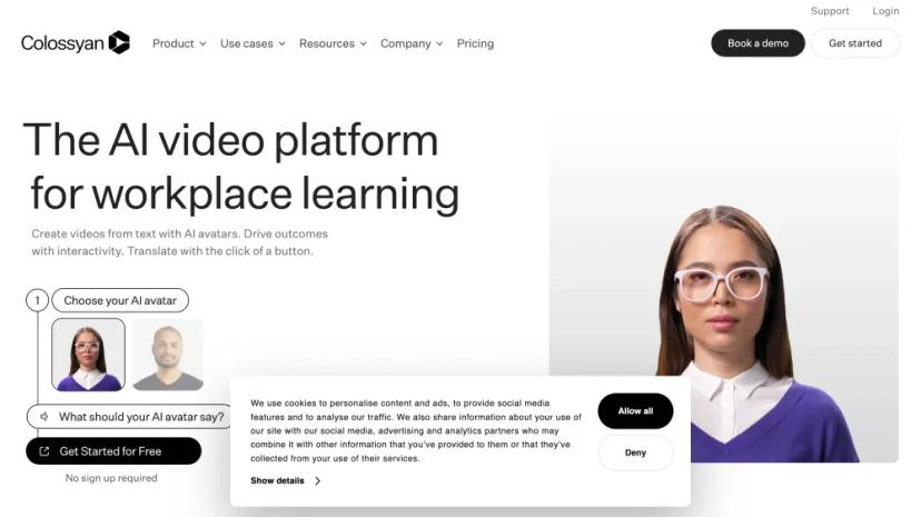 Screenshot of The AI Video Platform for Workplace Learning