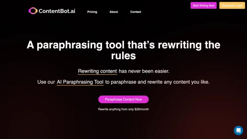 Screenshot of AI Content Paraphrasing Tool