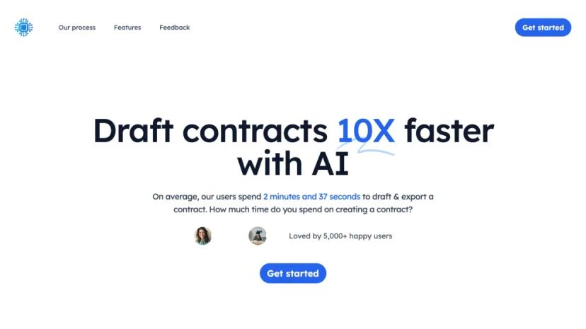 Screenshot of AI-Powered Contract Drafting in Minutes