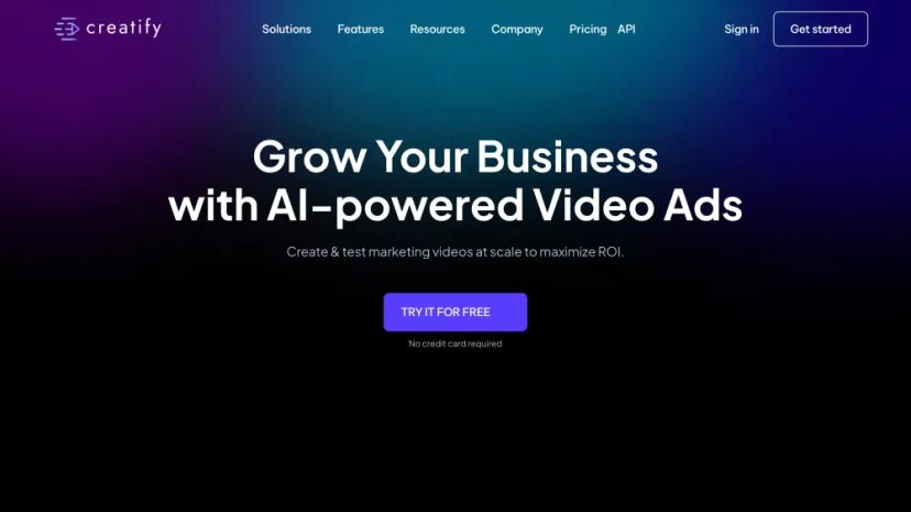 Screenshot of AI-Powered Video Ad Creation Platform