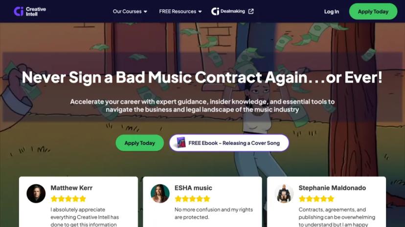 Screenshot of Accelerate Your Music Career with Expert Guidance and Legal Support