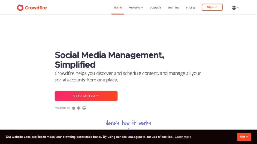 Screenshot of Social Media Management Made Easier with Crowdfire