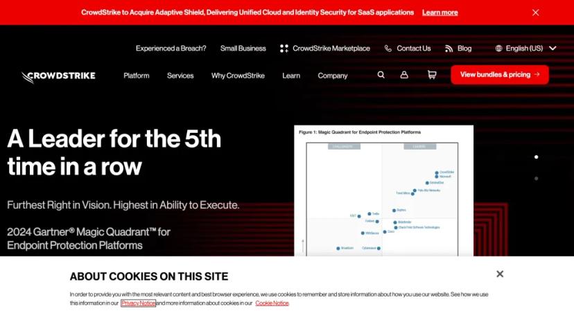 Screenshot of CrowdStrike Falcon: Cybersecurity’s AI-native platform