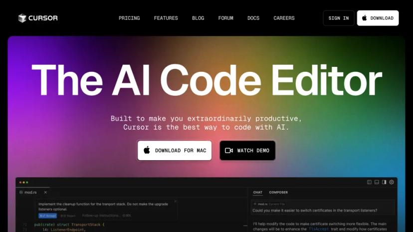 Screenshot of AI Code Editor for Exceptional Productivity