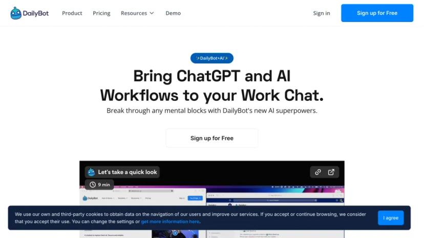 Screenshot of Introducing DailyBot+AI: Your AI-Powered Chat Assistant for Work