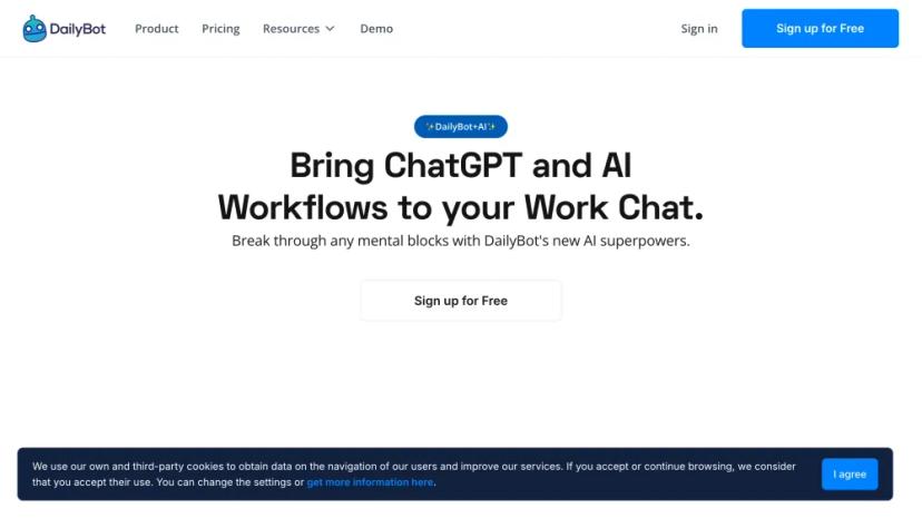 Screenshot of DailyBot+AI: AI-Powered Chat Assistant for Workspaces