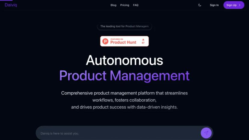 Screenshot of Autonomous Product Management Platform