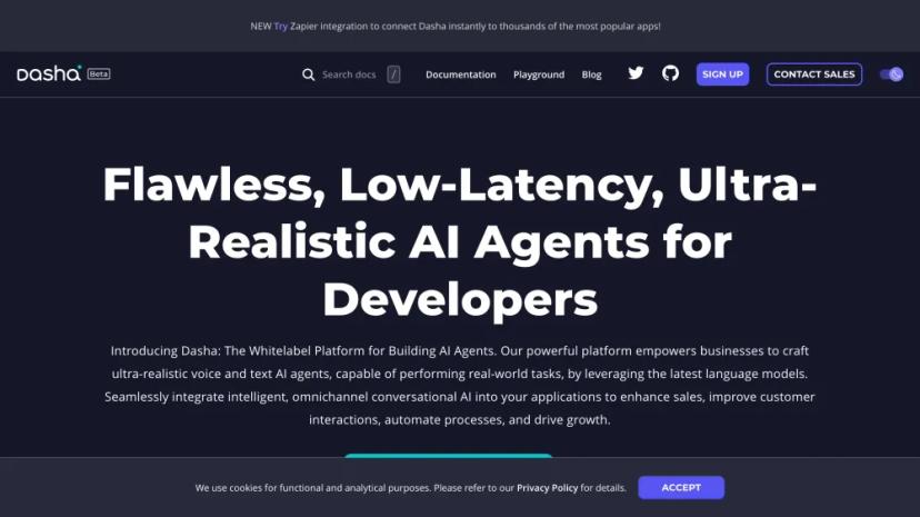 Screenshot of Flawless, Low-Latency, Ultra-Realistic AI Agents for Developers