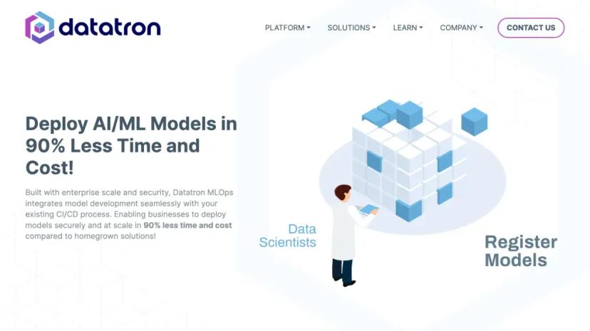 Screenshot of Datatron MLOps: Enterprise AI Platform for Streamlining Machine Learning Operations