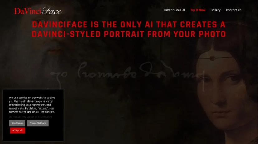 Screenshot of DaVinciFace - Create DaVinci-Styled Portraits with AI