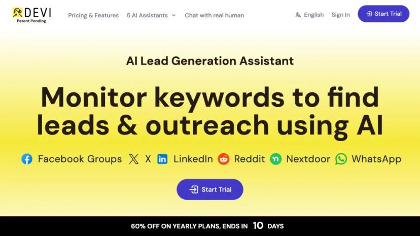 Screenshot of AI-Based Lead Generation and Social Media Management Assistant