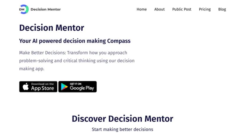 Screenshot of Your AI-Powered Decision Making Compass