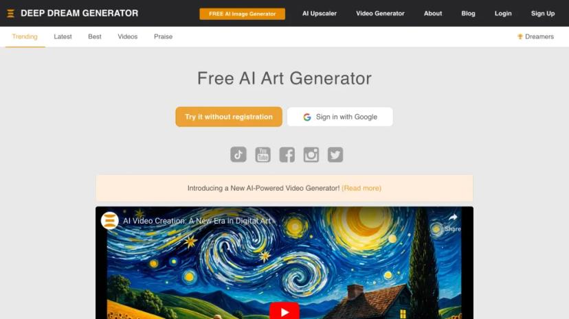 Screenshot of AI-Powered Art Generator