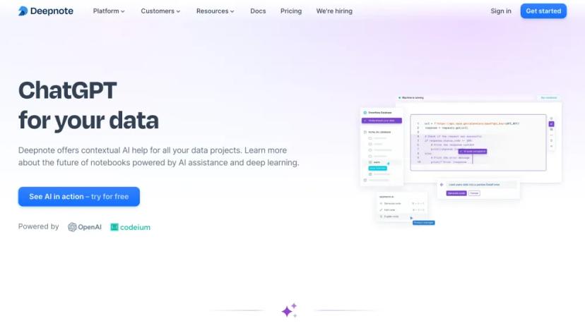 Screenshot of AI-Powered Data Notebook Platform