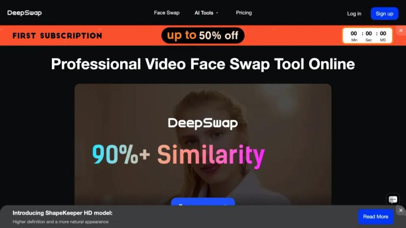 Screenshot of Professional AI Face Swapping Tool