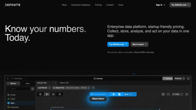 Screenshot of Definite: Data Platform for Startups