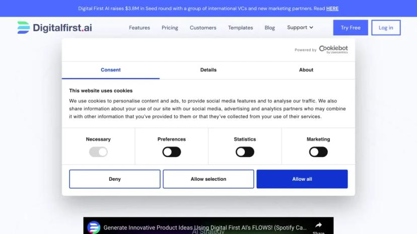 Screenshot of Marketing Strategy Assistant Powered by Advanced AI