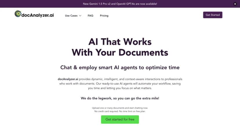 Screenshot of Intelligent Document Analysis & Chat Automation with AI