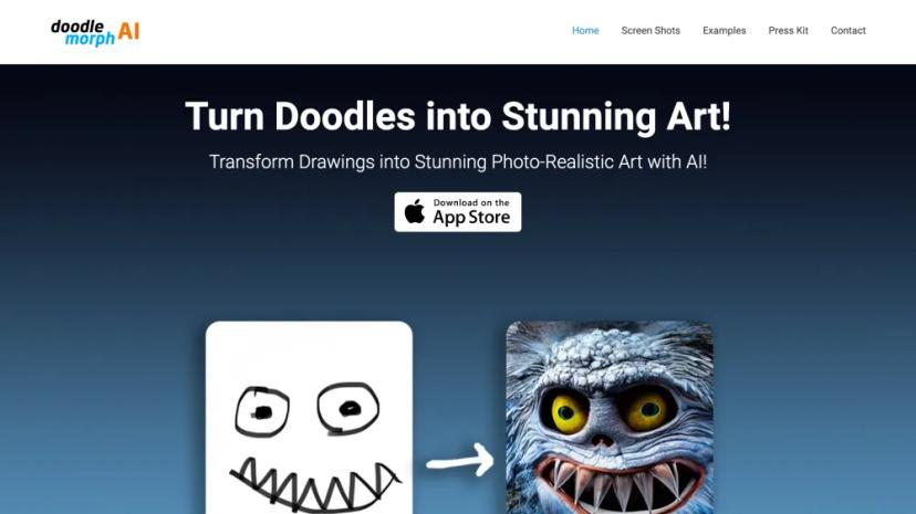 Screenshot of Turn Doodles into Stunning Art with AI