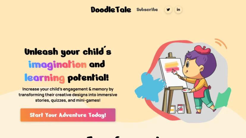 Screenshot of DoodleTale: Your Child's Creative and Educational Playground