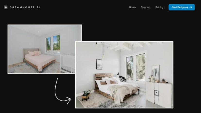 Screenshot of Quick Interior Designs and Virtual Staging with AI