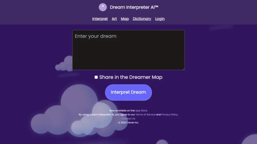 Screenshot of Interpret Dreams with AI