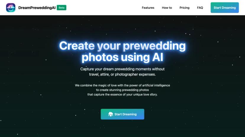 Screenshot of Create Your Dream Prewedding Photos Using AI