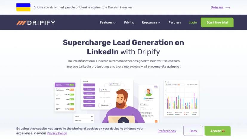 Screenshot of Supercharge Lead Generation on LinkedIn with Dripify