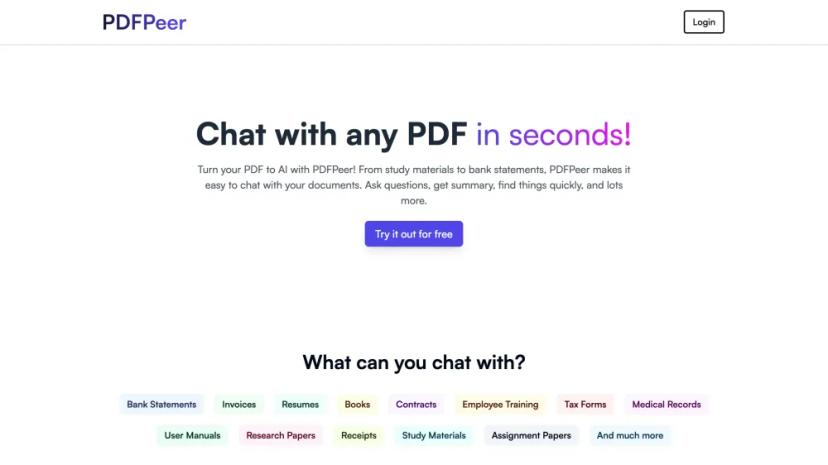 Screenshot of Chat with Any PDF in Seconds