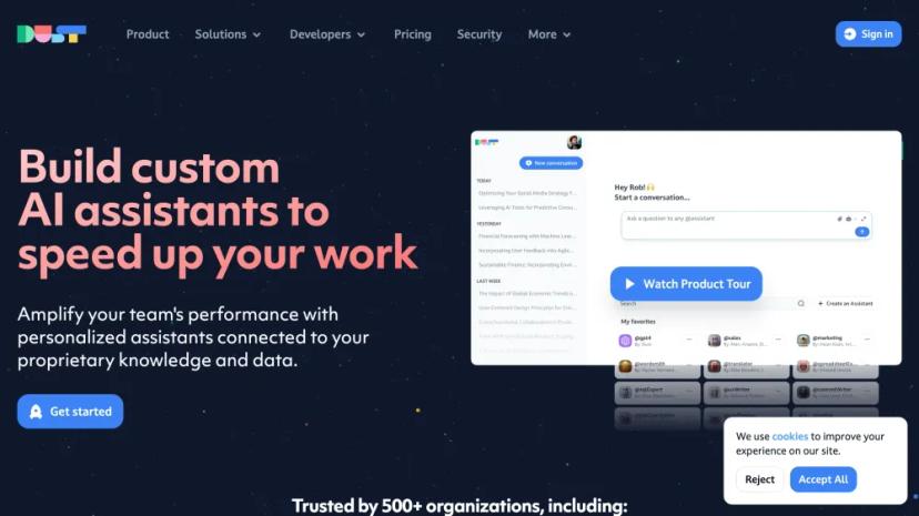 Screenshot of Dust - AI-Powered Custom Assistants for Teams