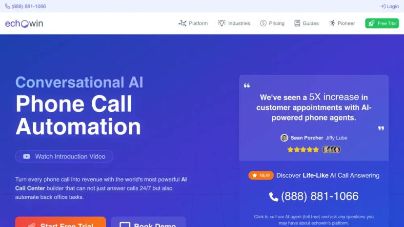 Screenshot of AI Call Answering & Workflow Automation