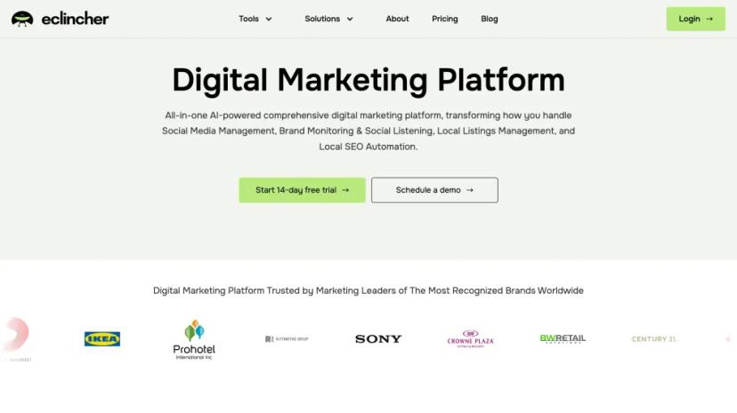 Screenshot of Digital Marketing Platform