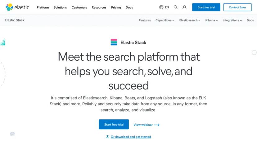 Screenshot of Elastic AI Search Platform