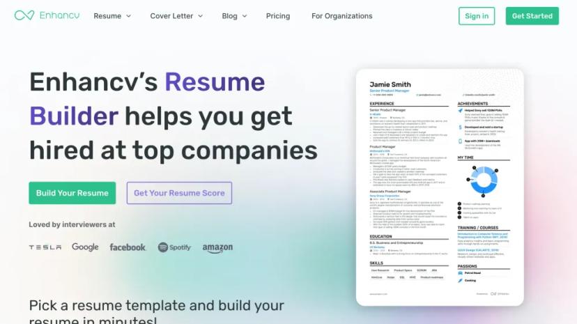 Screenshot of AI-Powered Resume Builder & Checker