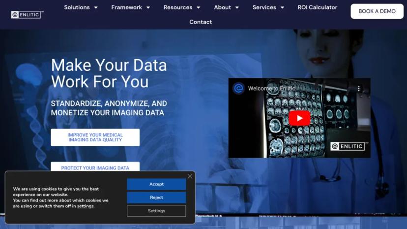 Screenshot of Enlitic: Healthcare Data Solutions with AI-Driven Workflow Enhancement