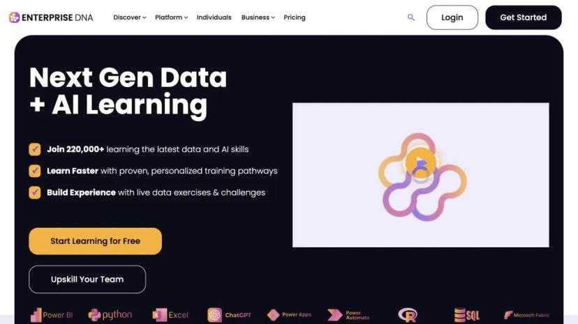 Screenshot of Next-Gen Data and AI Learning Platform