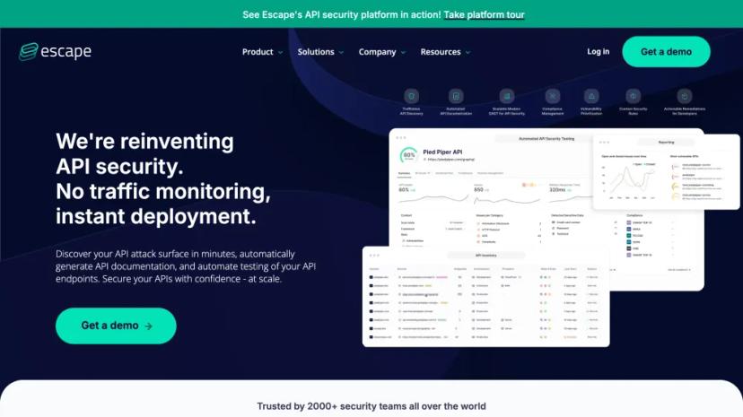 Screenshot of Escape: Scalable API Security Platform