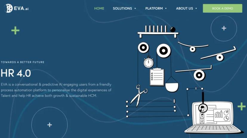 Screenshot of EVA.ai - HR 4.0 Platform Leveraging AI for Smart HR and HCM Solutions