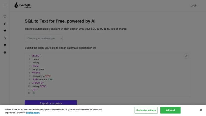 Screenshot of Transform Your SQL Queries into Human-Readable Text with AI